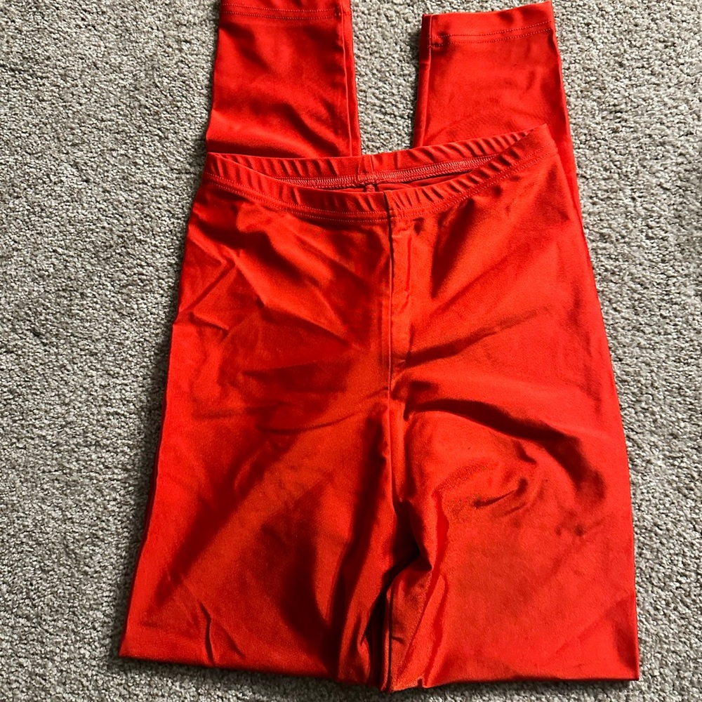 American Apparel Nylon Tricot Bright Red Leggings